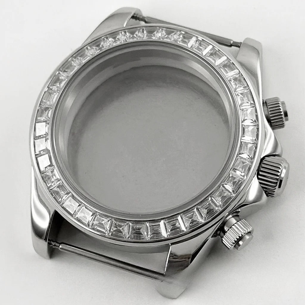 Daytona 40mm Sapphire Glass Watch Case Ceramic Bezel Men's for VK63 VK63A VK64