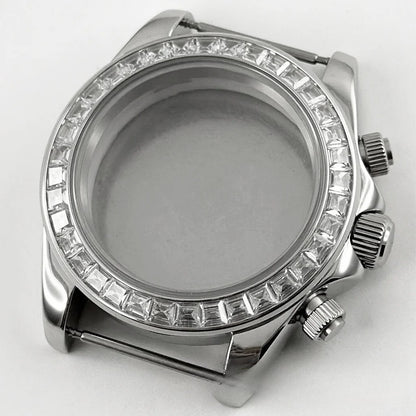 Daytona 40mm Sapphire Glass Watch Case Ceramic Bezel Men's for VK63 VK63A VK64