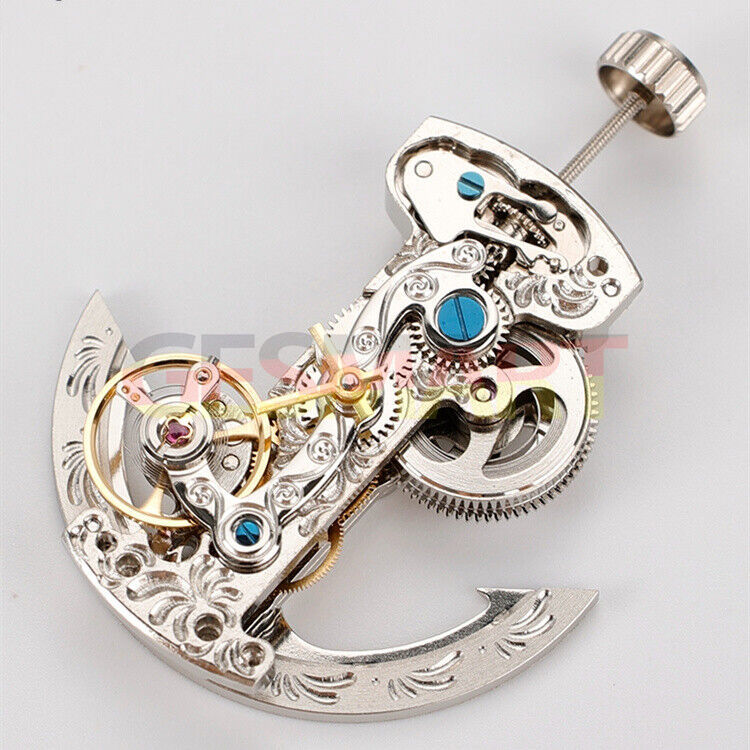 Asian LG0801BS silver long pendulum wheel watch accessory showcasing automatic mechanical movement details