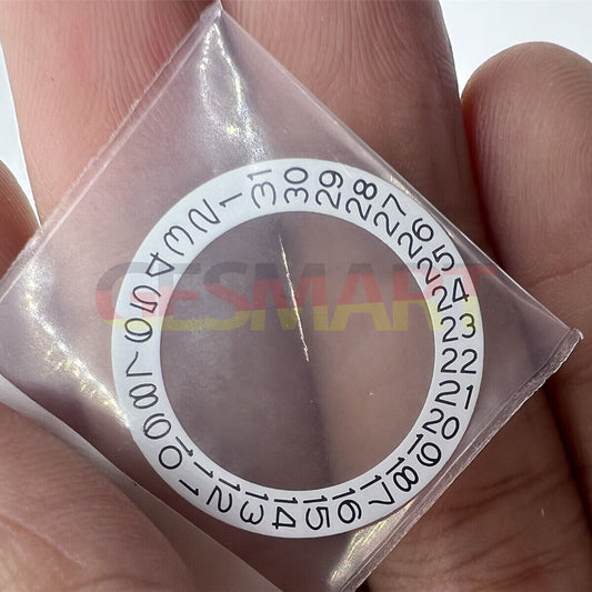 Black character date wheel on white background for Miyota NH35 NH36 watch movements.