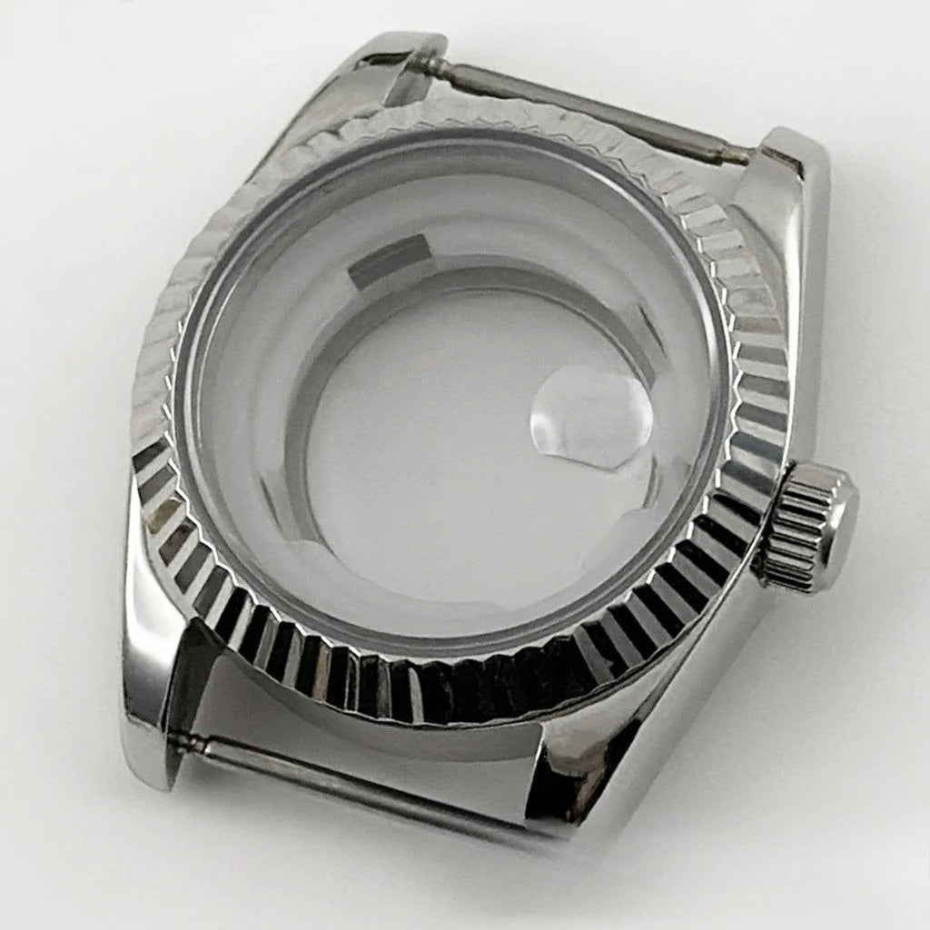 31MM Ladies Round Polished Fluted Bezel Sapphire Crystal Watch Case for NH05/06