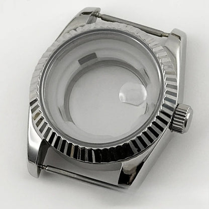 31MM Ladies Round Polished Fluted Bezel Sapphire Crystal Watch Case for NH05/06