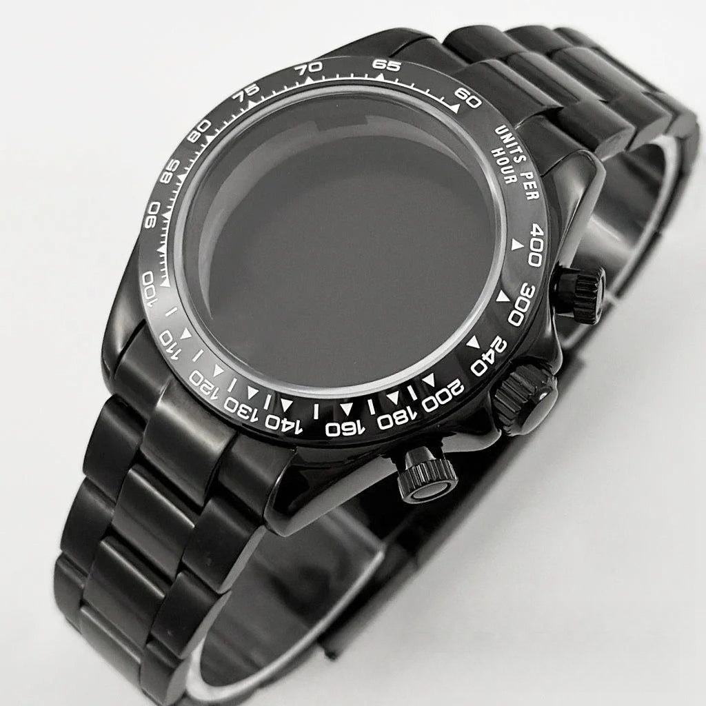 Daytona 40mm Sapphire Glass Watch Case Ceramic Bezel Men's for VK63 VK63A VK64