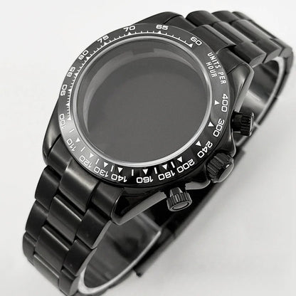 Daytona 40mm Sapphire Glass Watch Case Ceramic Bezel Men's for VK63 VK63A VK64