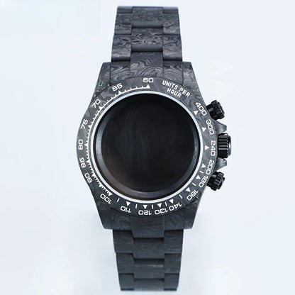 Carbon Fiber Case 38mm Yellow Text Carbon Fiber Bezel, Sapphire Crystal, 3ATM