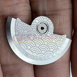 Silver Sea Wave Carved Rotor Oscillating Weight for Miyota NH35 NH36 Movement