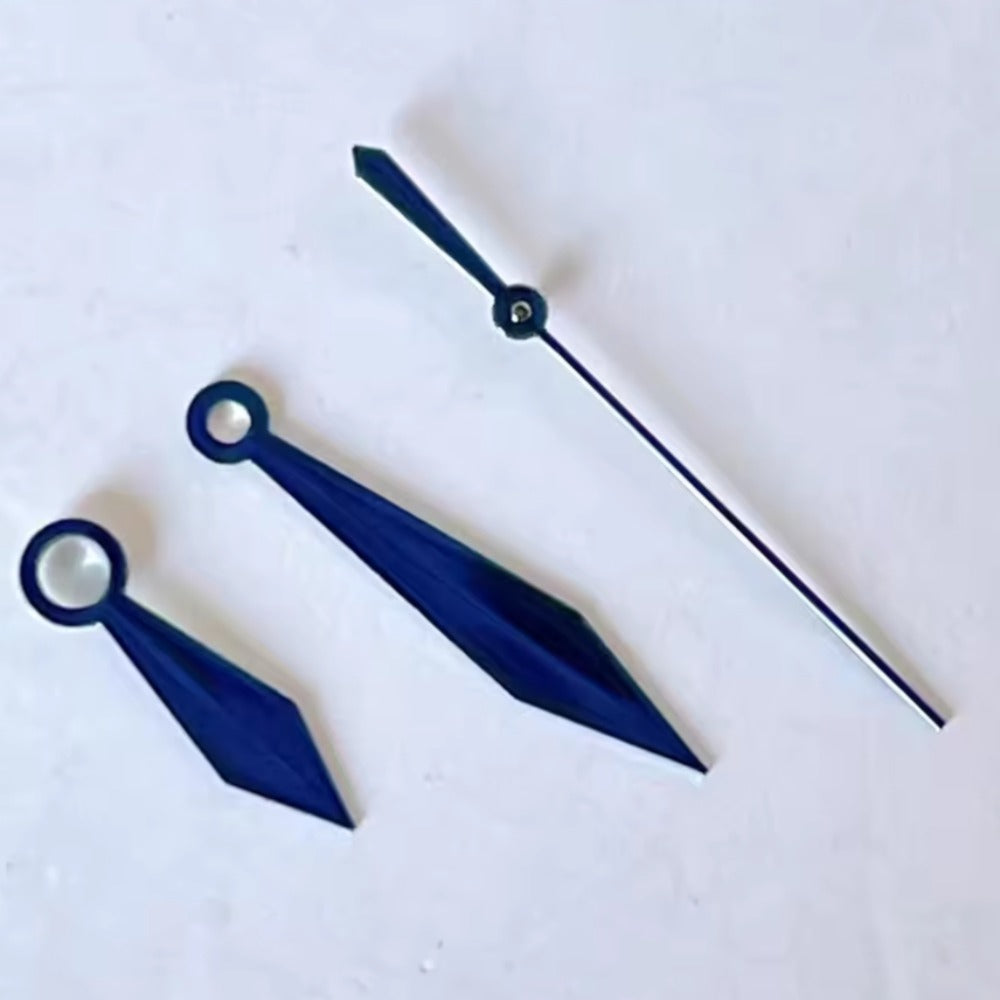 Dark blue 3-hand watch set, fits NH35/36/4R/7S movements, precision design.