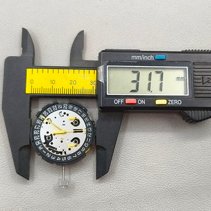 Swiss Black Disk ETA G10.212 Watch Quartz Movement 3 Hands Date@4.5