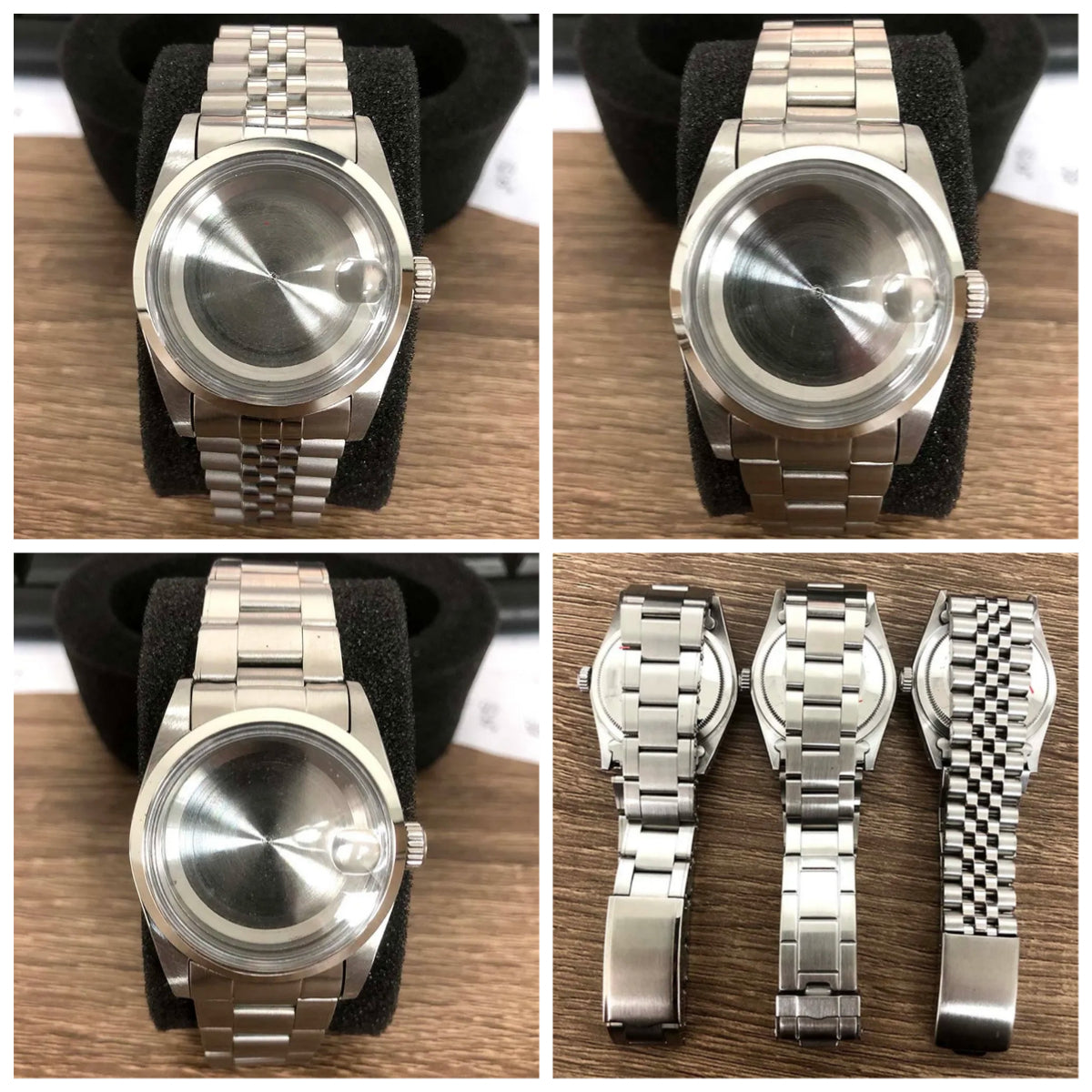 36mm Watch Case+Strap Acrylic Glass Stainless Steel Watchband for NH35/NH36/4R