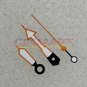 Arrow Shape Orange Trim Green Luminous Watch Hands for NH35/NH36/4R/7S Movement