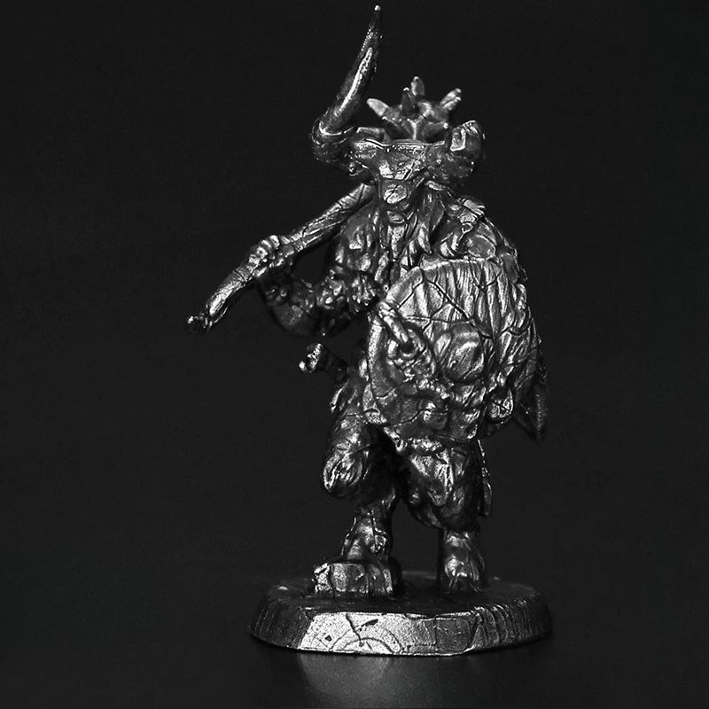 Bull Minotaur Mace Shield Copper Figurine White Bronze Fantasy Wargame 293-1