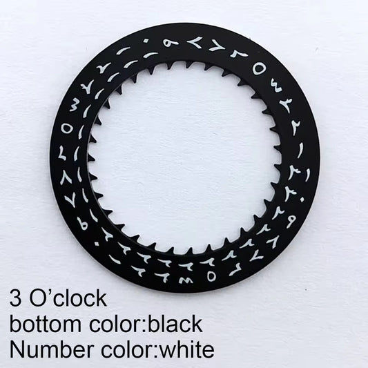Arabic font black date disk wheel for NH35 NH36 watch movement, date displayed at 3 o?clock position.