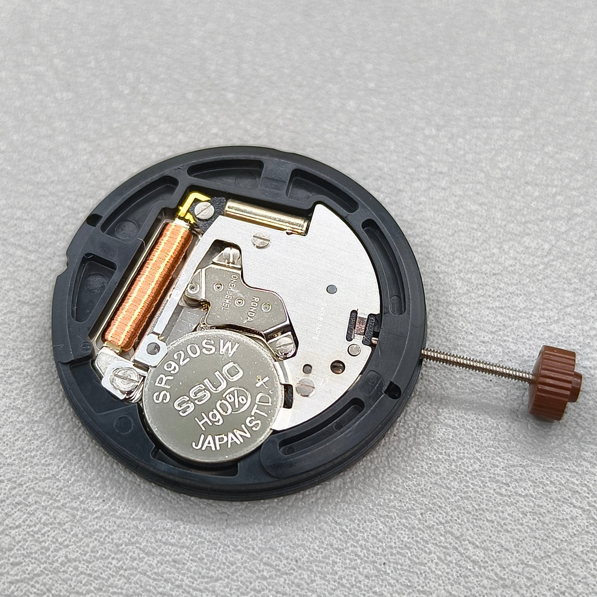 Swiss Ronda 515 Quartz Movement 3 Hands Black Disk Single Calendar@6