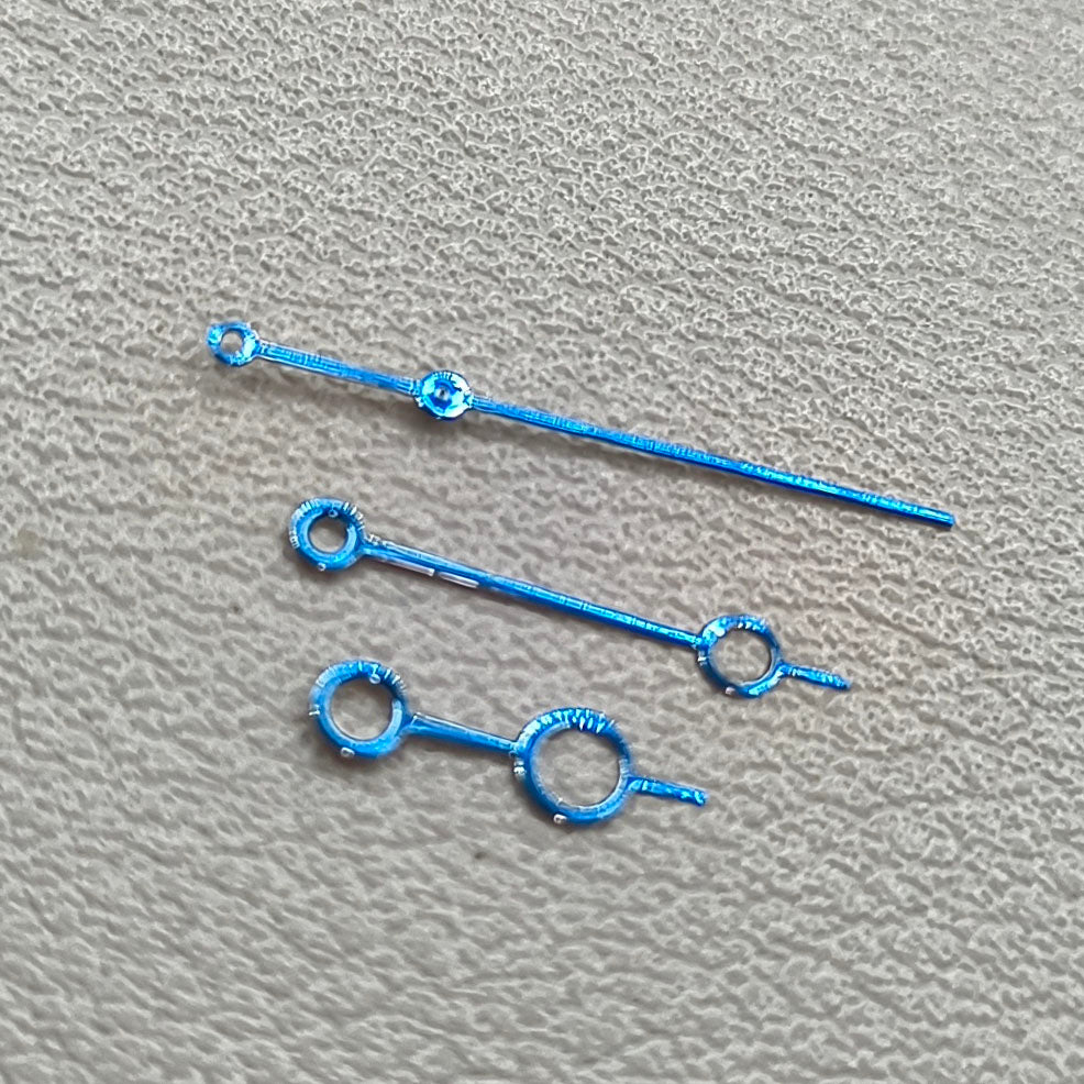 2 Sets Modified 12.5mm Blue Circle Hollow No Lume Watch Hands for NH35/36 NH38 NH72