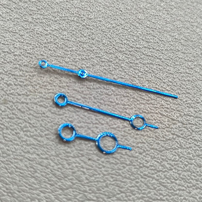 2 Sets Modified 12.5mm Blue Circle Hollow No Lume Watch Hands for NH35/36 NH38 NH72