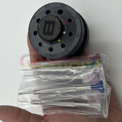 Bergeon 30081-S09 ergonomic 9-piece watchmaker screwdriver set for precise watch repair tasks.