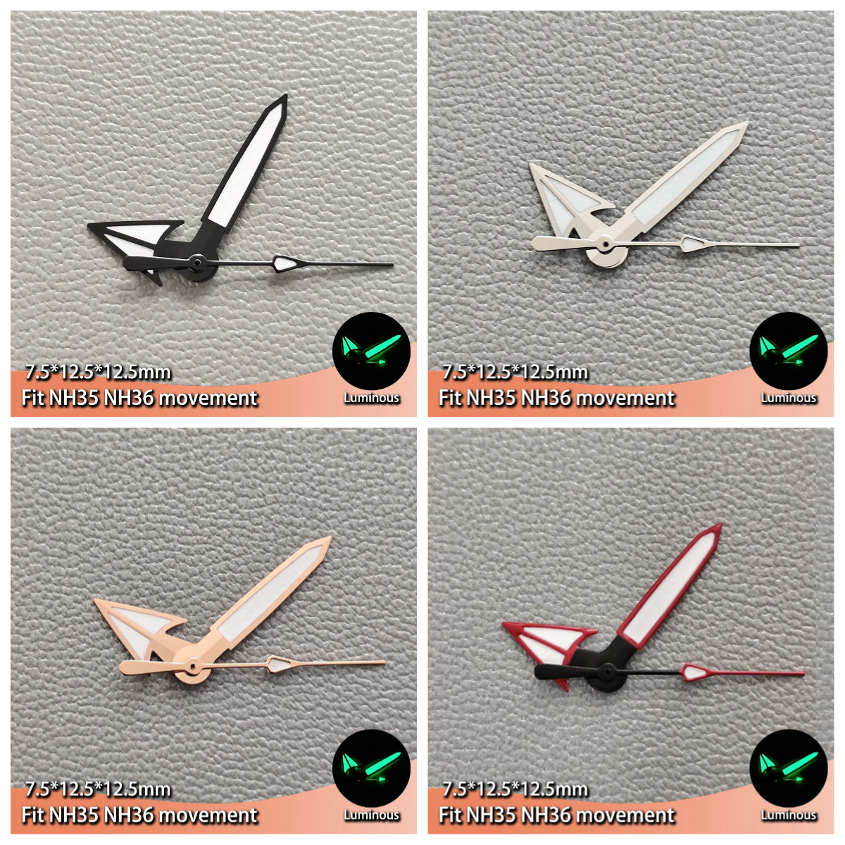 Multi Color Watch Hands Suitable For NH36 NH35 Movement with Luminous