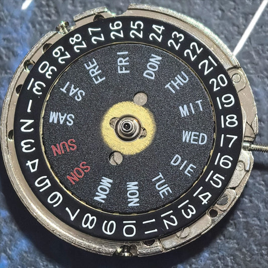 China Made T16 Mechanical Movement Black Disk Double Calendar Date At 3