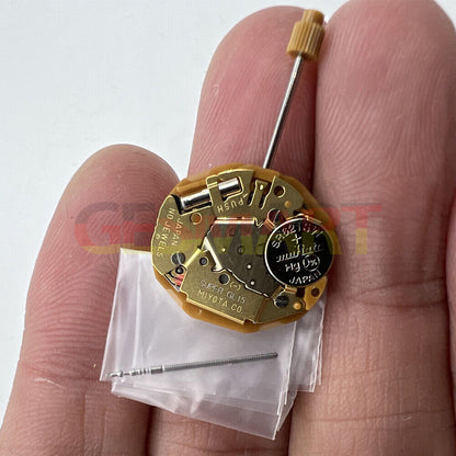 Miyota GL15 Japan quartz watch movement with date display at 6 o'clock, Japan made precision.