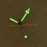 Arrow Shape Silver Trim Green Luminous Watch Hands for NH35/NH36/4R/7S Movement