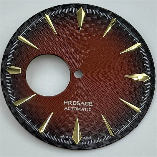 35mm Gradual Brown+Golden Nail Cocktail Modified Datejust Watch Dial for NH38 Movement