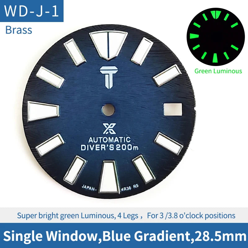 Gradient Blue 28.5mm Watch Dial Fit For Skx007 Skx009 Sprd NH35 NH36 Movement