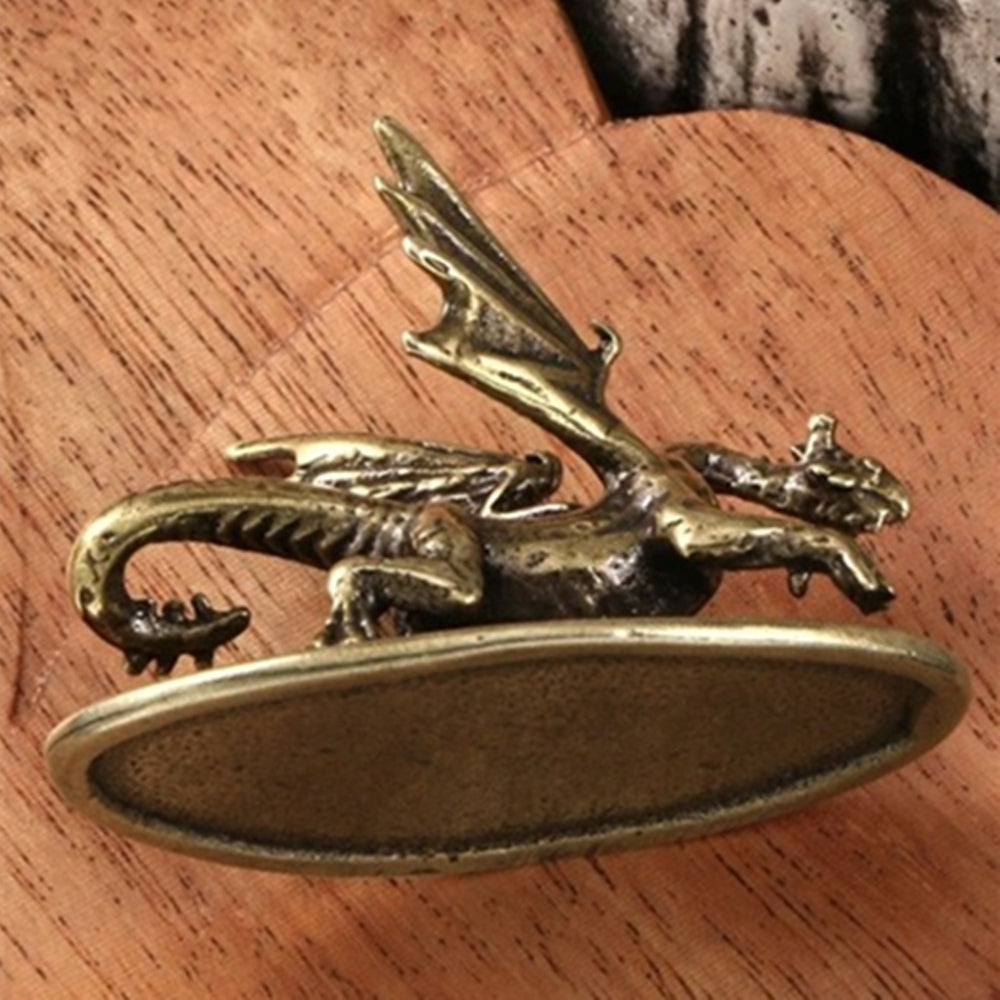 Hand-carved solid copper Pterosaur dragon collectible, vintage bronze finish, detailed craftsmanship.