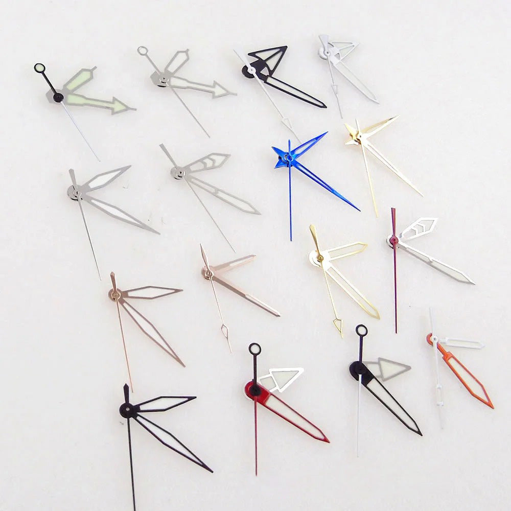 Green luminous watch hands set, compatible with NH35 NH36 7s36 7s25 7s35 6r15 movements.