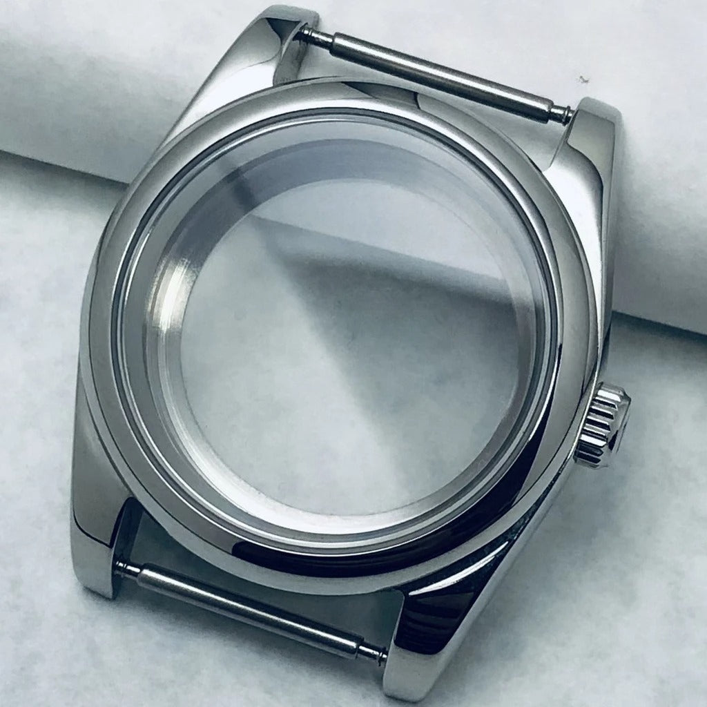 36/40mm Steel Watch Case Sapphire For NH34 NH35 NH36 ETA2824 PT5000 S Crown
