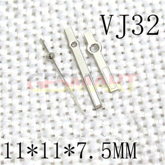 11x11x7.5mm Silver Trim Square Green Lume Watch Hands for Epson VJ32 Movement