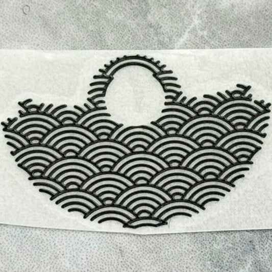 Black modified wave design rotor overlay for NH35/NH36 movements, enhancing watch accessory style and function.