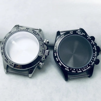 40mm Steel Waterproof Watch Case Chronograph Sapphire Crystal Fit VK63 VK64