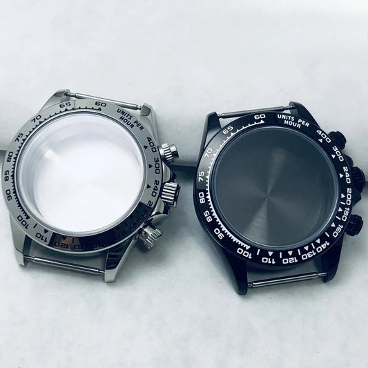 40mm Steel Waterproof Watch Case Chronograph Sapphire Crystal Fit VK63 VK64