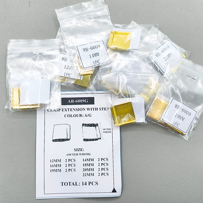 14PCS/Pack Golden Bracelet Watch Strap Extender Bands Clasp Extension Link