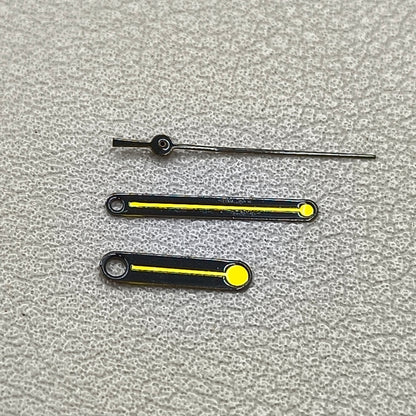 2 Sets Round Tip Black Trim Yellow Painted Hands Set for Ronda 515 Movement