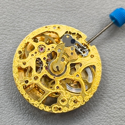 Hollow Golden Automatic Mechanical Movement for Watch Repair Practice