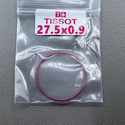 Set of 5 Teflon watch gasket O-rings 27.5mm for Tissot T063 T035 T099 models, ensuring water resistance.