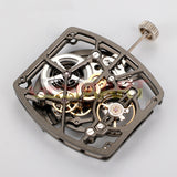 Asian HZ1C00D Silver/Black Hollow Barrel Shape Automatic Mechanical Movement