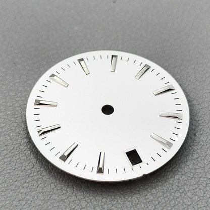 28.5mm White Watch Dial Stripes Sunburst Simple For NH35/36/4R/7S Movement
