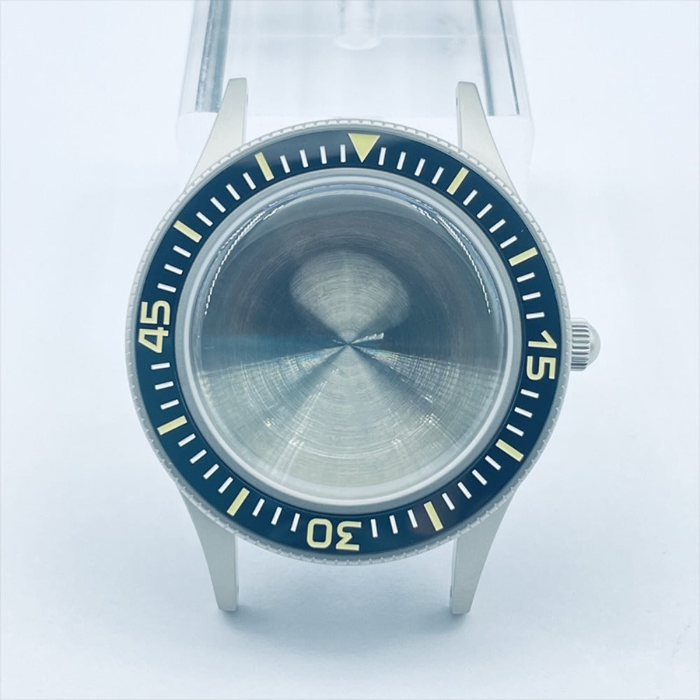 15-45 40mm vintage matte 316L steel watch case with lume ceramic bezel for NH35 movement