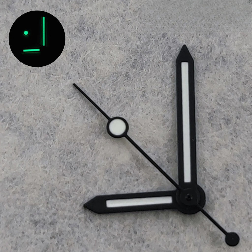 Silver/Black For NH34 NH35 NH36 NH38 7S26 4R35 4R36 Green Luminous Watches Hands