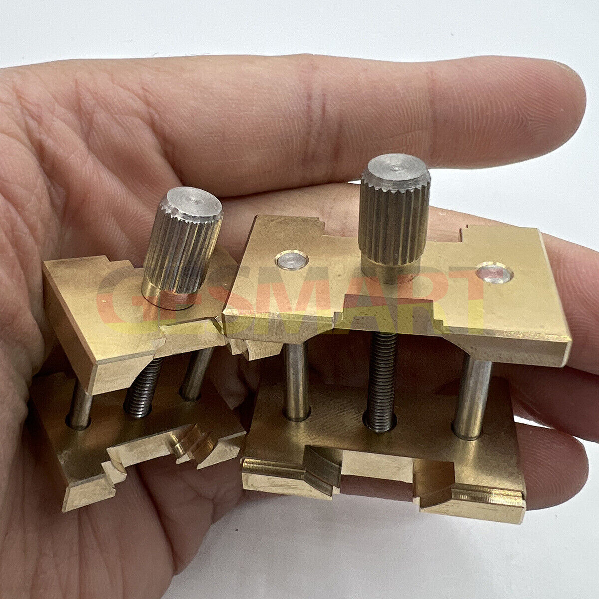 Set of 2 copper watch movement holder clamps, vintage repair tools for precise watchmaking tasks