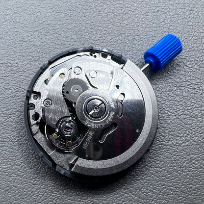 Seiko NH36A automatic movement with black Roman wheel crown, precise watch accessory for mechanical timepieces.