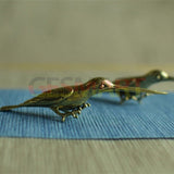 Solid Copper Woodpecker Trinket Hand Carved Bronze Model Figurines