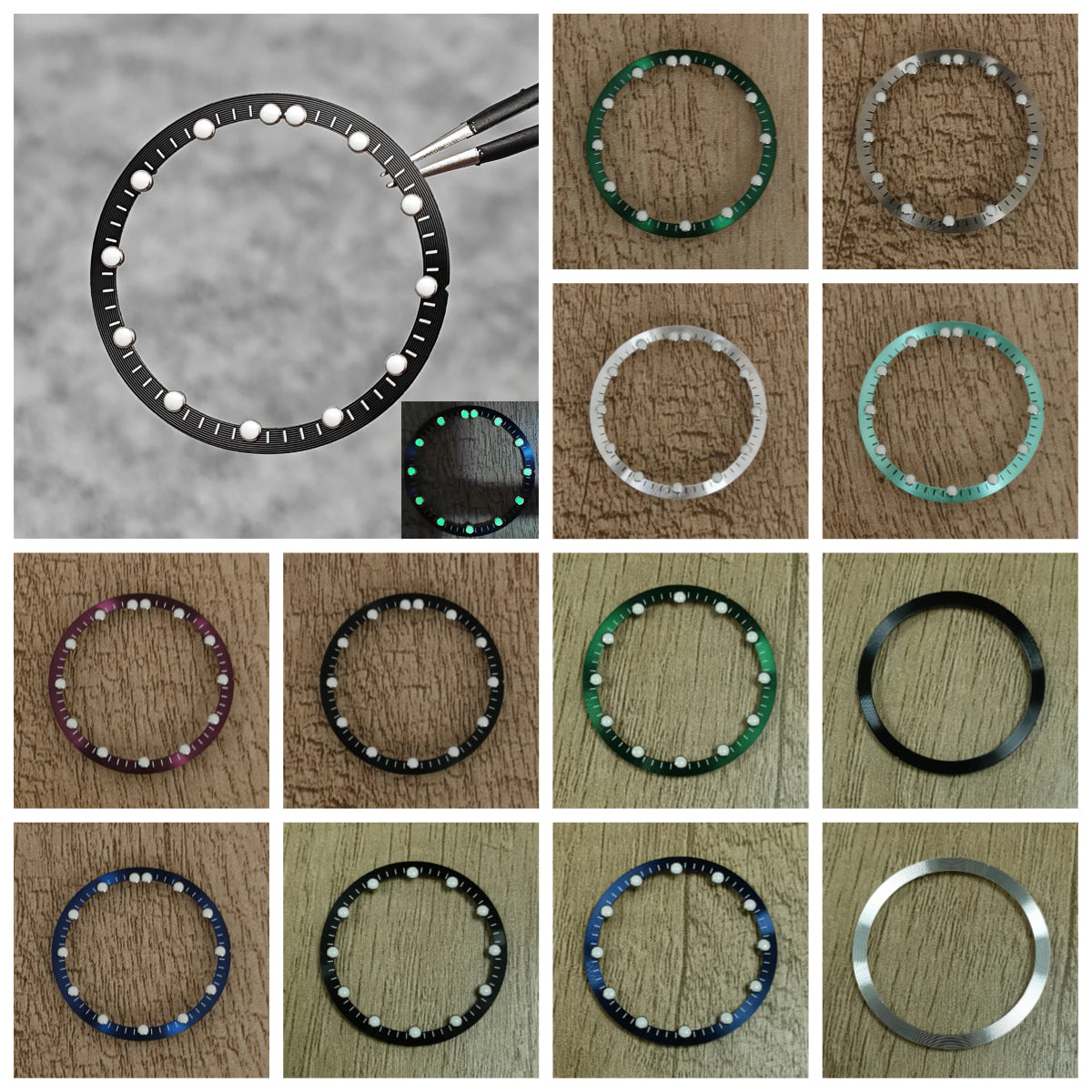 28.5mm Multicolor Ring Watch Bezel Inner Shadow Watch Face for NH70 Movement