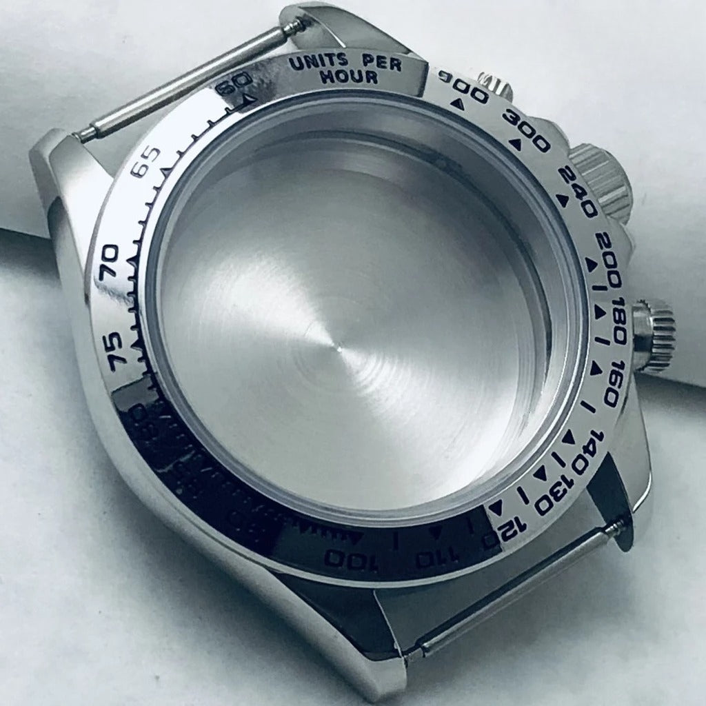 40mm Steel Waterproof Watch Case Chronograph Sapphire Crystal Fit VK63 VK64