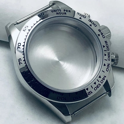 40mm Steel Waterproof Watch Case Chronograph Sapphire Crystal Fit VK63 VK64