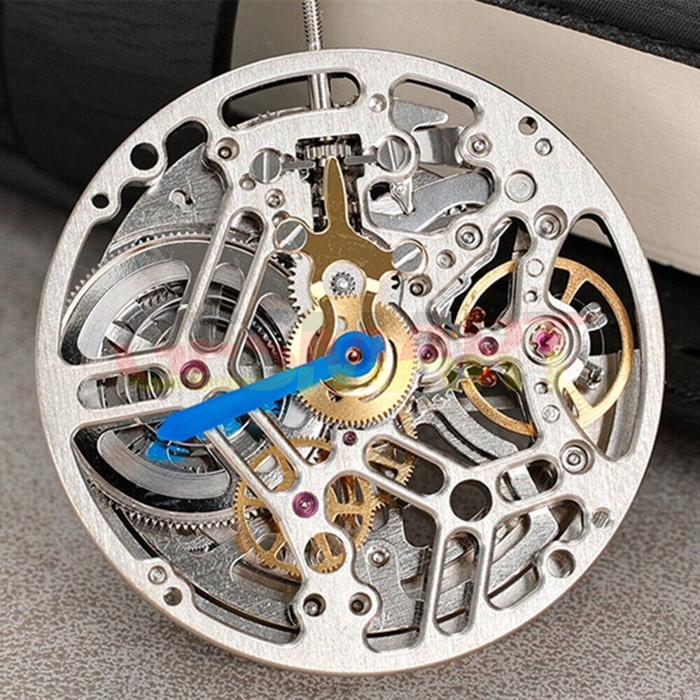 Asian HZ75DOA silver hollow balance wheel highlighting intricate automatic watch movement details and craftsmanship.