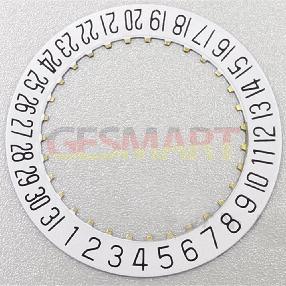 Swiss Made white date disk wheel for ETA2824 watch, date display at 6 o'clock, precision watch part.
