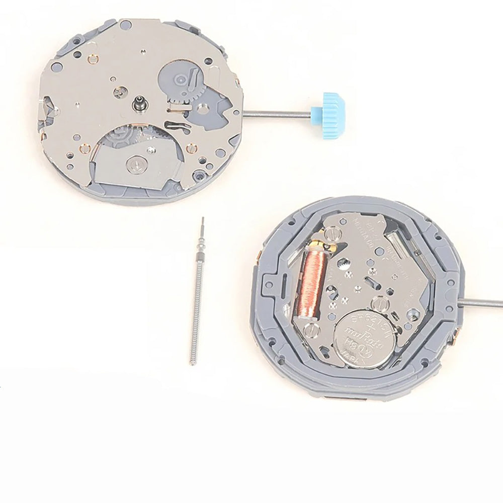 Japan 6 hands quartz watch movement for Miyota 6P27 with battery, ideal for watch repairs.